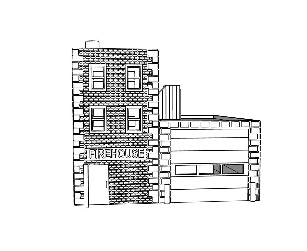 00062 - N Scale Model Kit - Iron Helm Fire Station