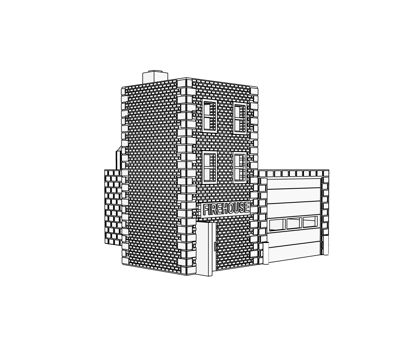 00062 - N Scale Model Kit - Iron Helm Fire Station