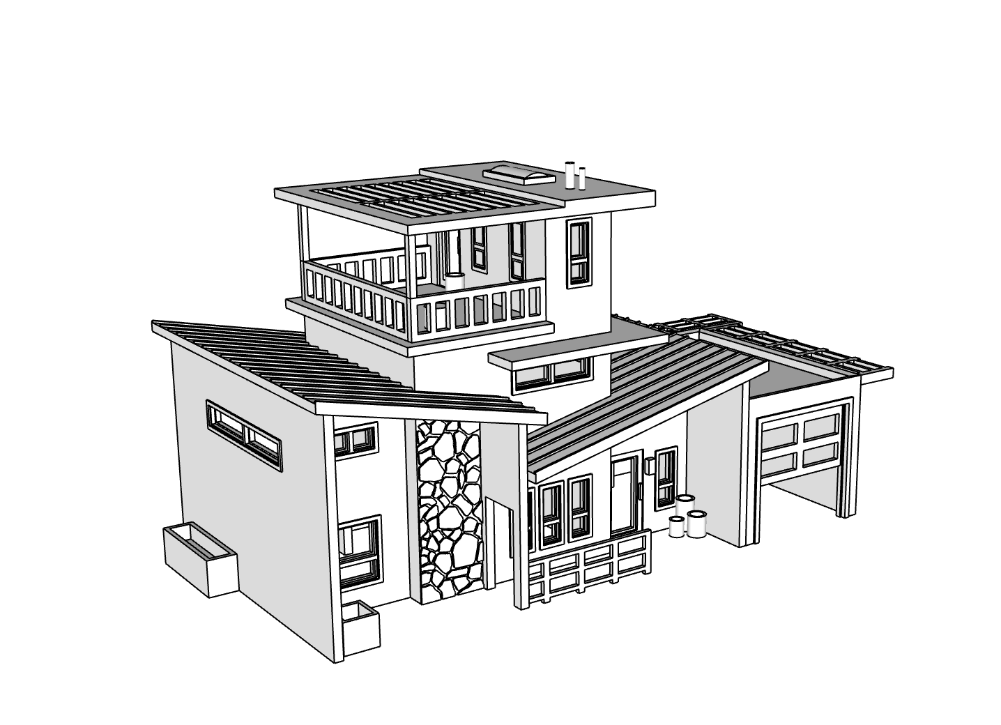 00063 - N Scale Model Kit - The Horizon Modern House
