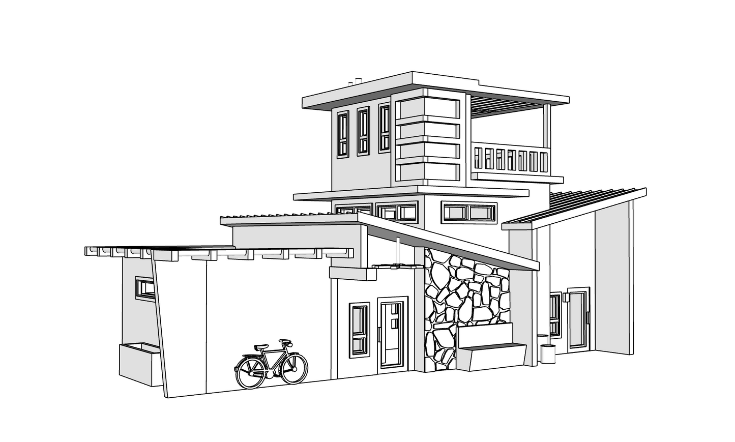 00063 - N Scale Model Kit - The Horizon Modern House