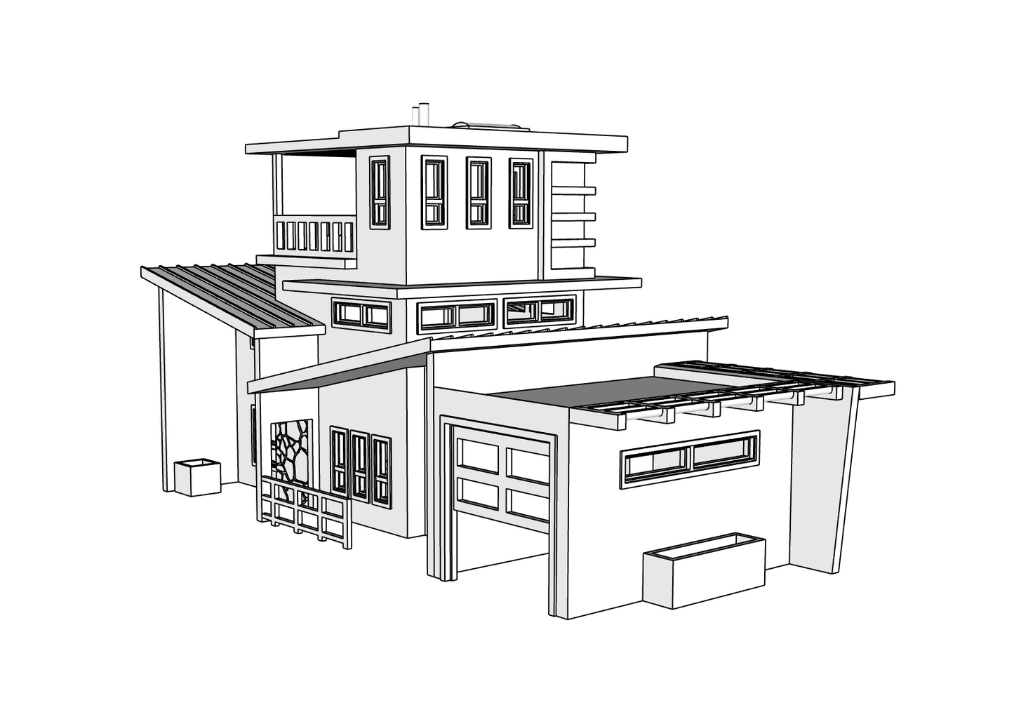 00063 - N Scale Model Kit - The Horizon Modern House