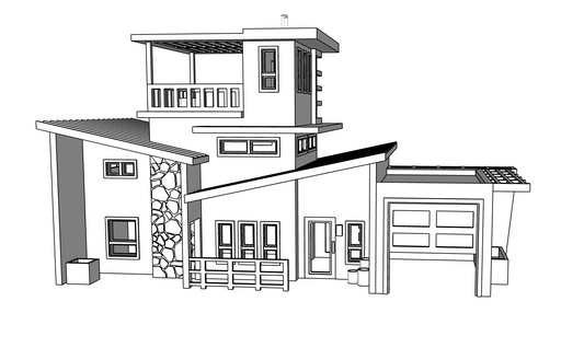 00063 - N Scale Model Kit - The Horizon Modern House