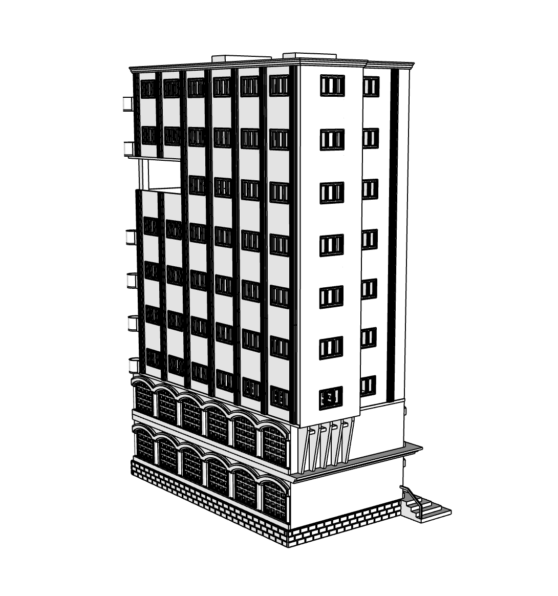 00064 - N Scale Model Kit - Stratos Suites Hotel