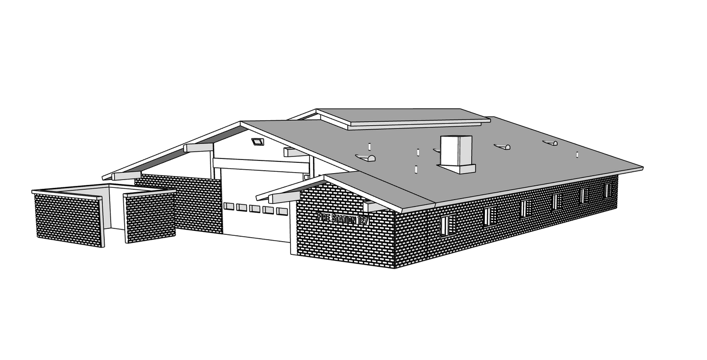 00065 - N Scale Model Kit - Fire Station 127
