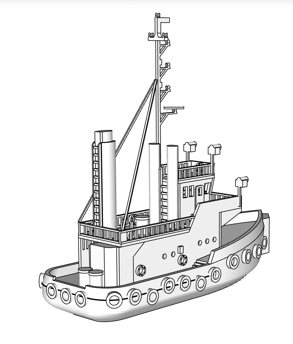 00069 - N Scale Model Kit - Tug Boat 1