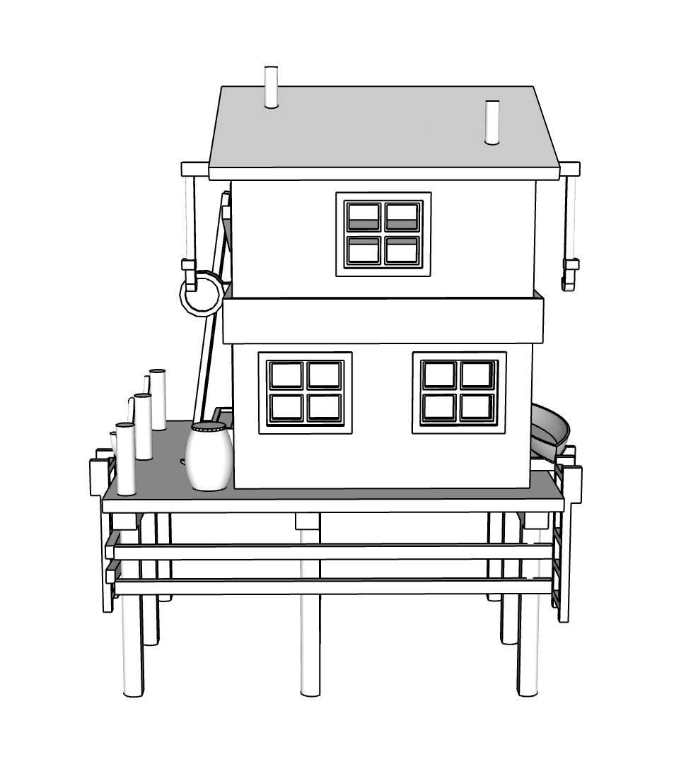 00072-1 - N Scale Model Kit - Fishermans Wharf Building 2