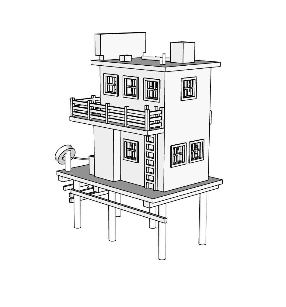 00072-2 - N Scale Model Kit - Fishermans Wharf Building 3