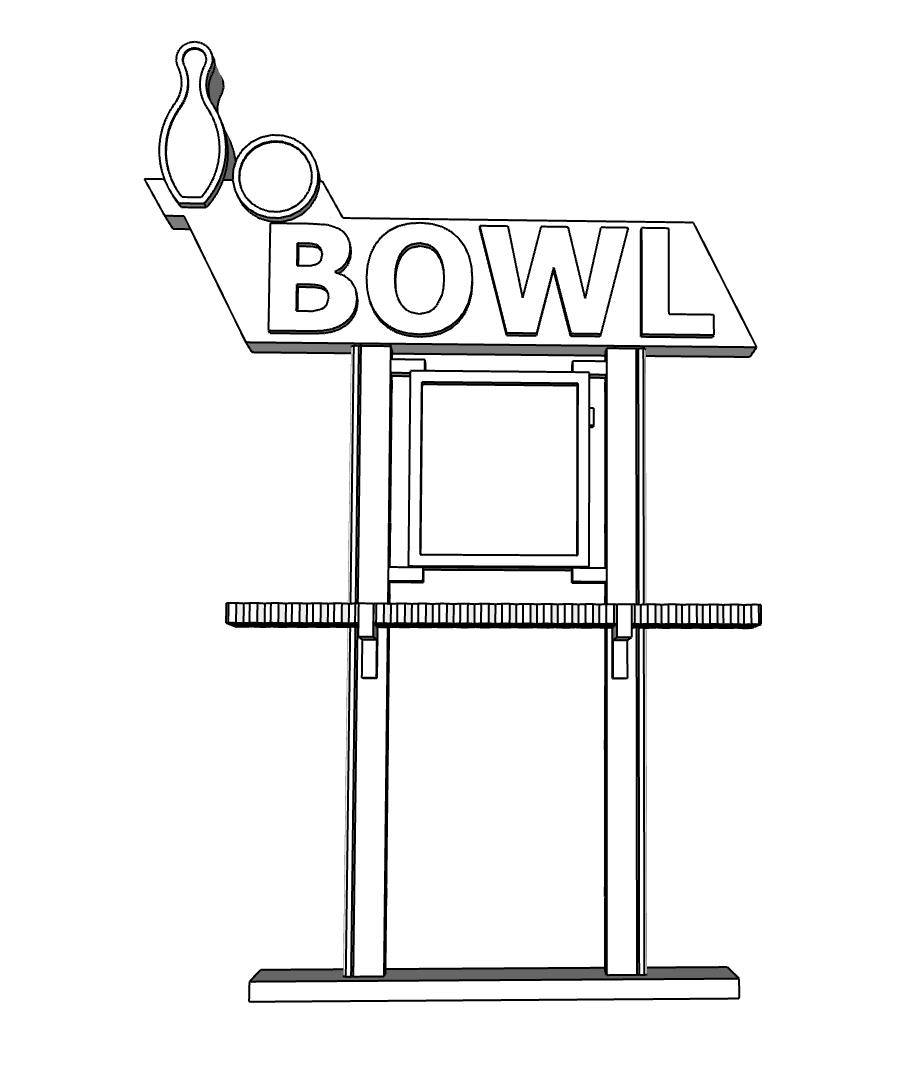 00079 - N Scale Model Kit - Bowling Alley Sign