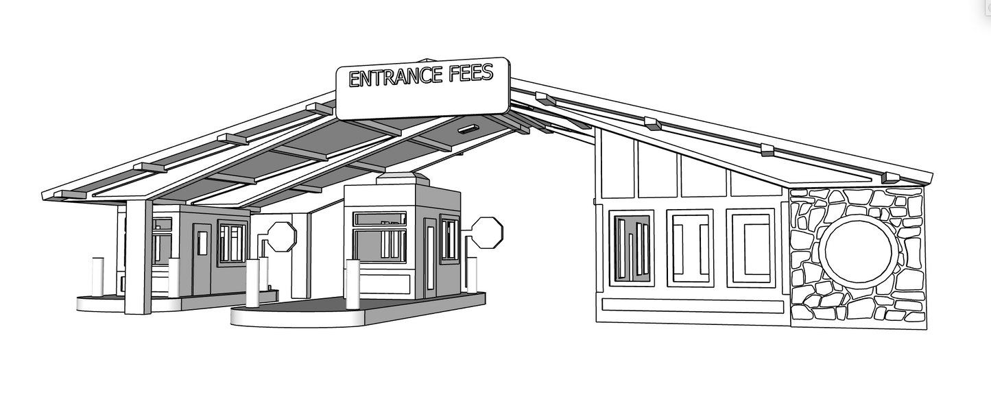 00078 - N Scale Model Kit - Park Entrance Building