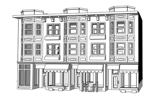 00084 - N Scale Model Kit - Linden Row