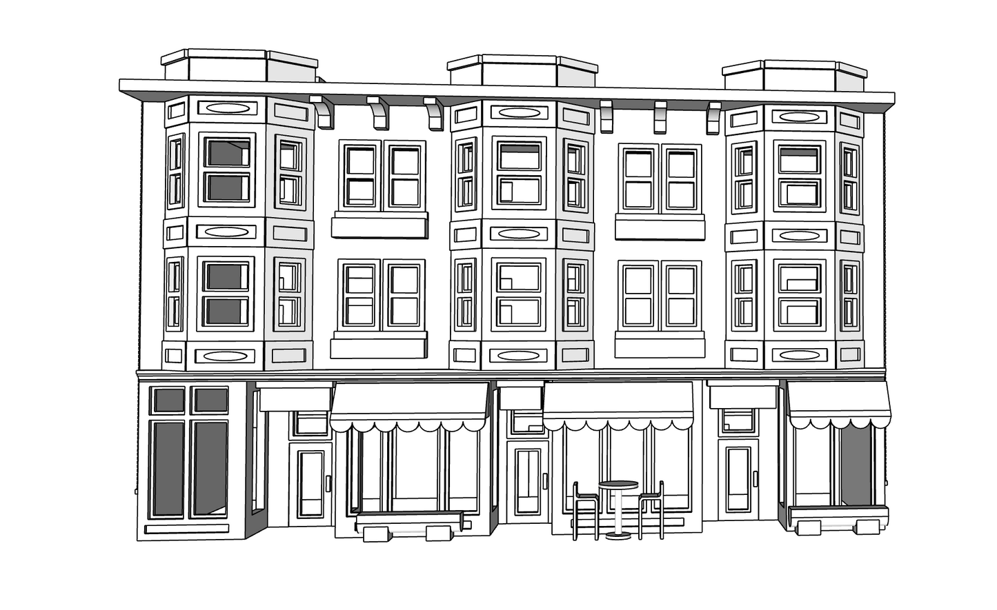 00084 - N Scale Model Kit - Linden Row