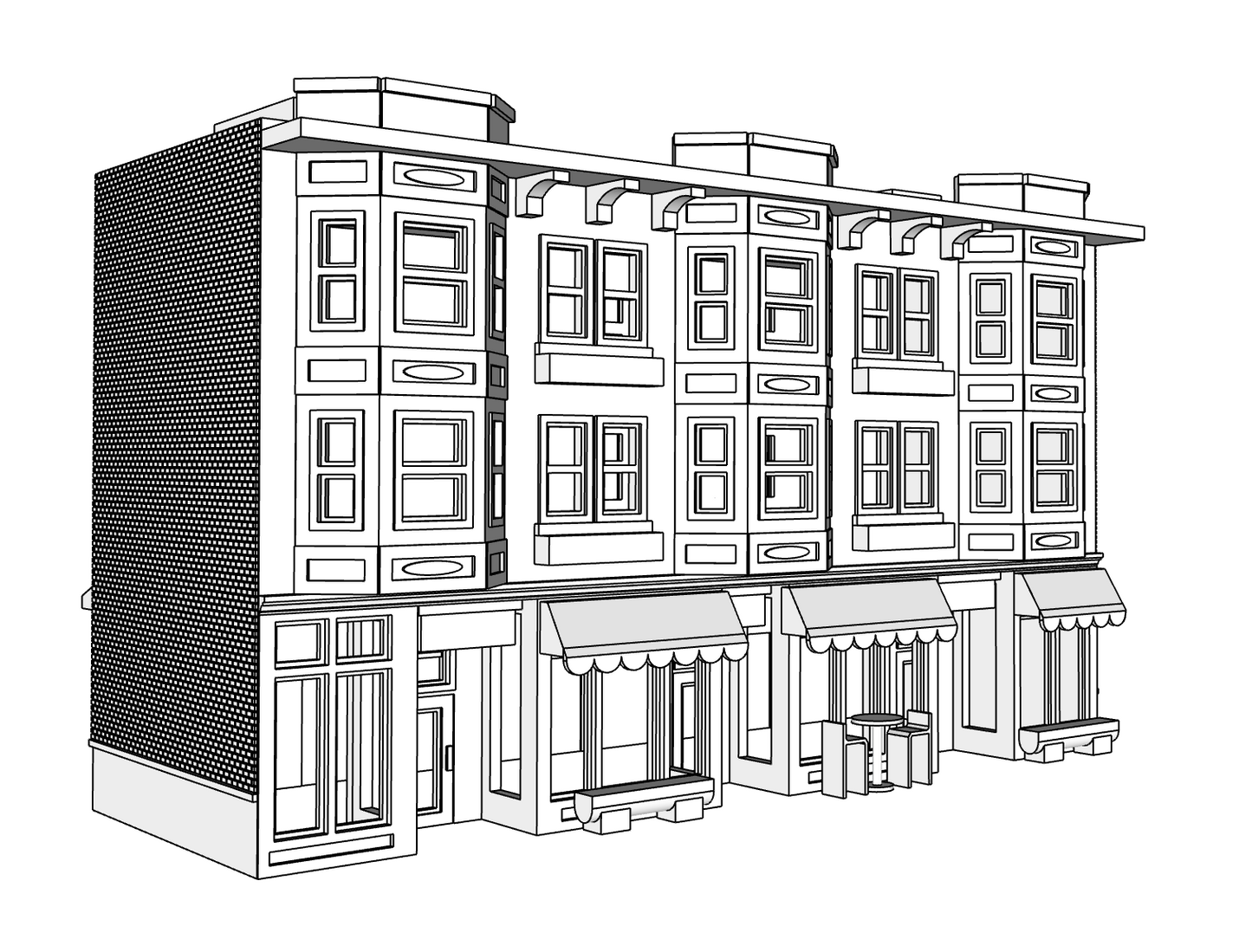 00084 - N Scale Model Kit - Linden Row