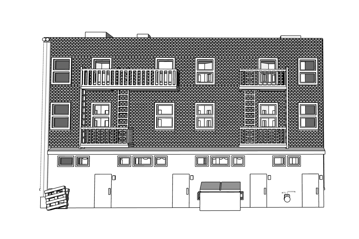 00084 - N Scale Model Kit - Linden Row