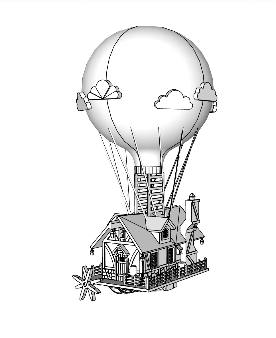 00089 - N Scale Model Kit - Fantasy Balloon House