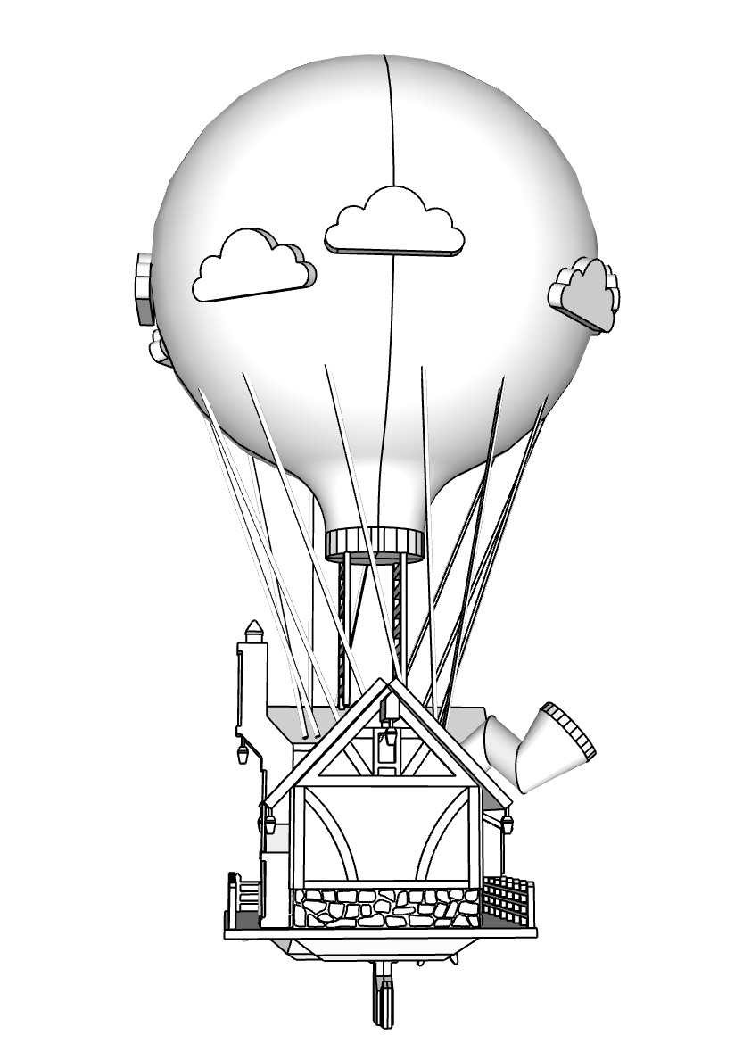 00089 - N Scale Model Kit - Fantasy Balloon House