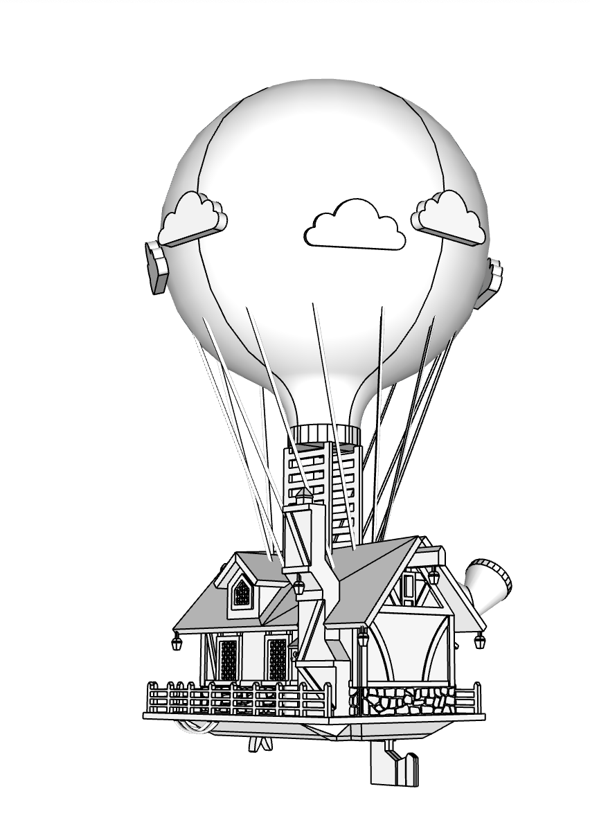 00089 - N Scale Model Kit - Fantasy Balloon House