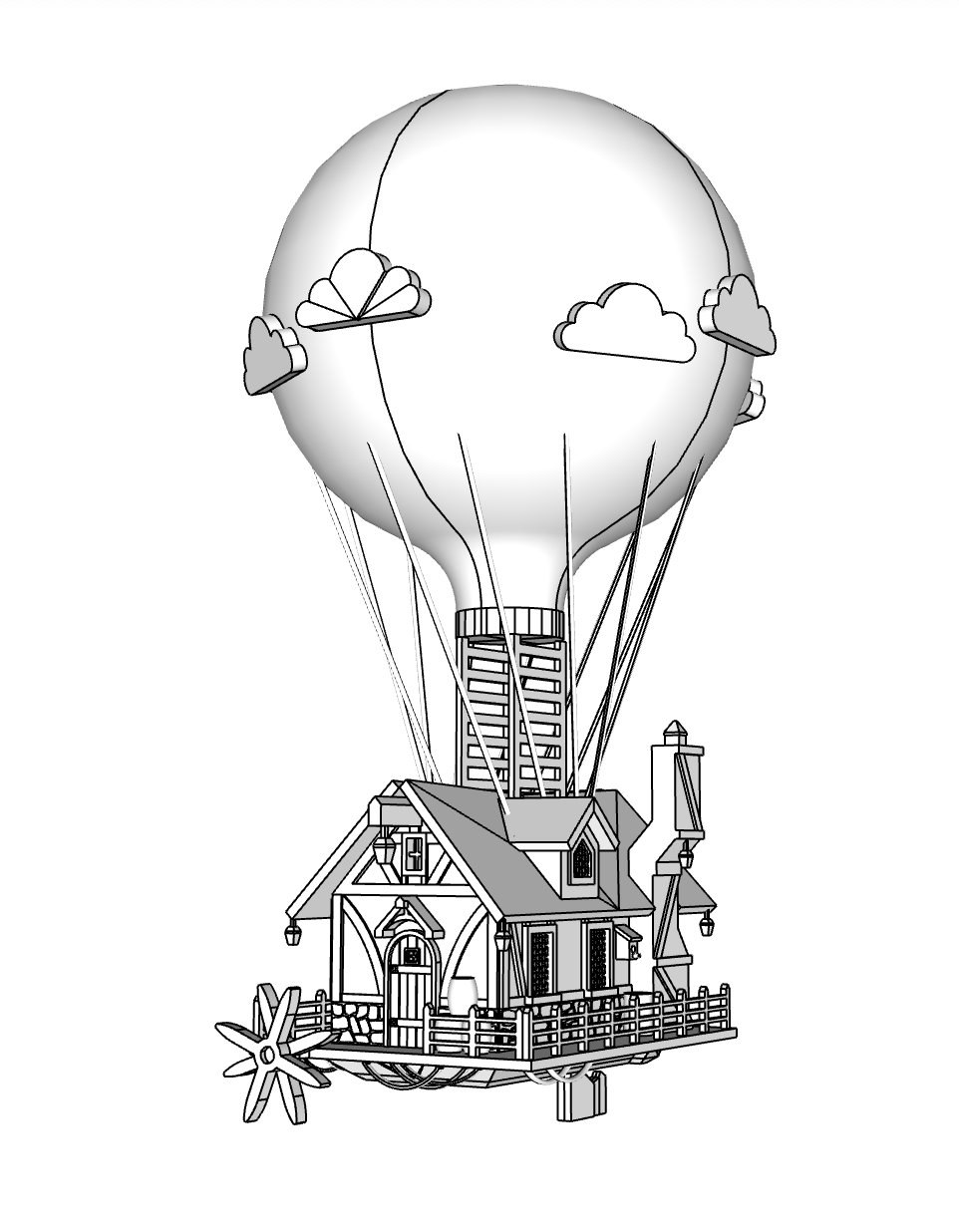 00089 - N Scale Model Kit - Fantasy Balloon House