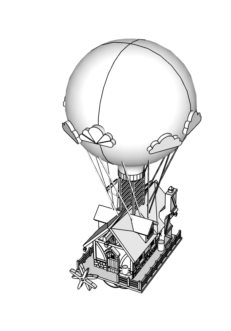00089 - N Scale Model Kit - Fantasy Balloon House