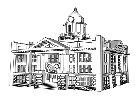 00091 - N Scale Model Kit - Riverside Courthouse