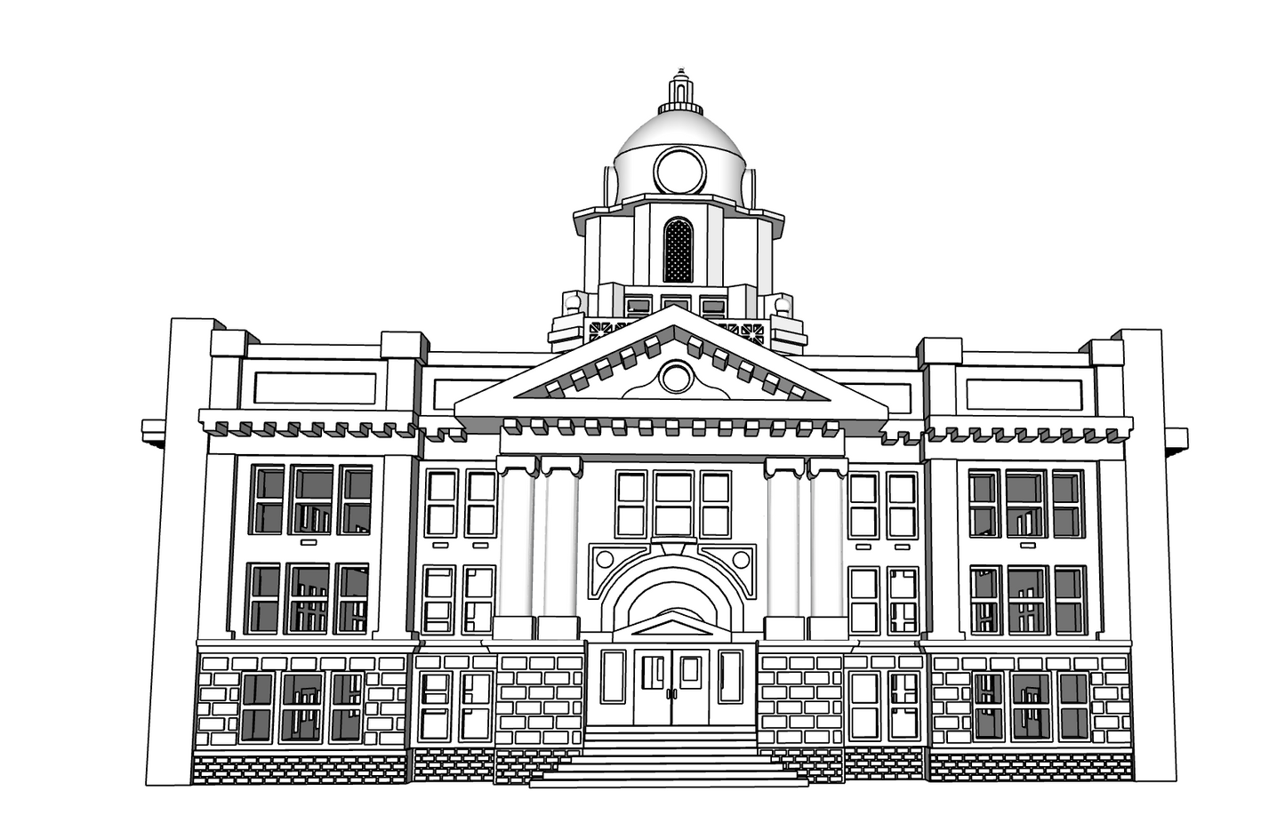 00091 - N Scale Model Kit - Riverside Courthouse