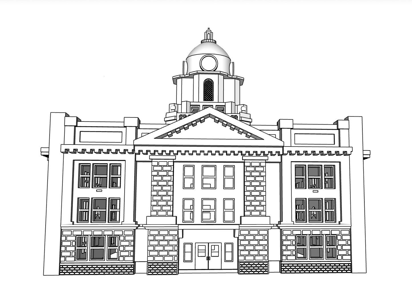 00091 - N Scale Model Kit - Riverside Courthouse