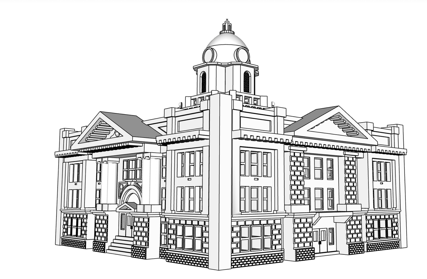 00091 - N Scale Model Kit - Riverside Courthouse