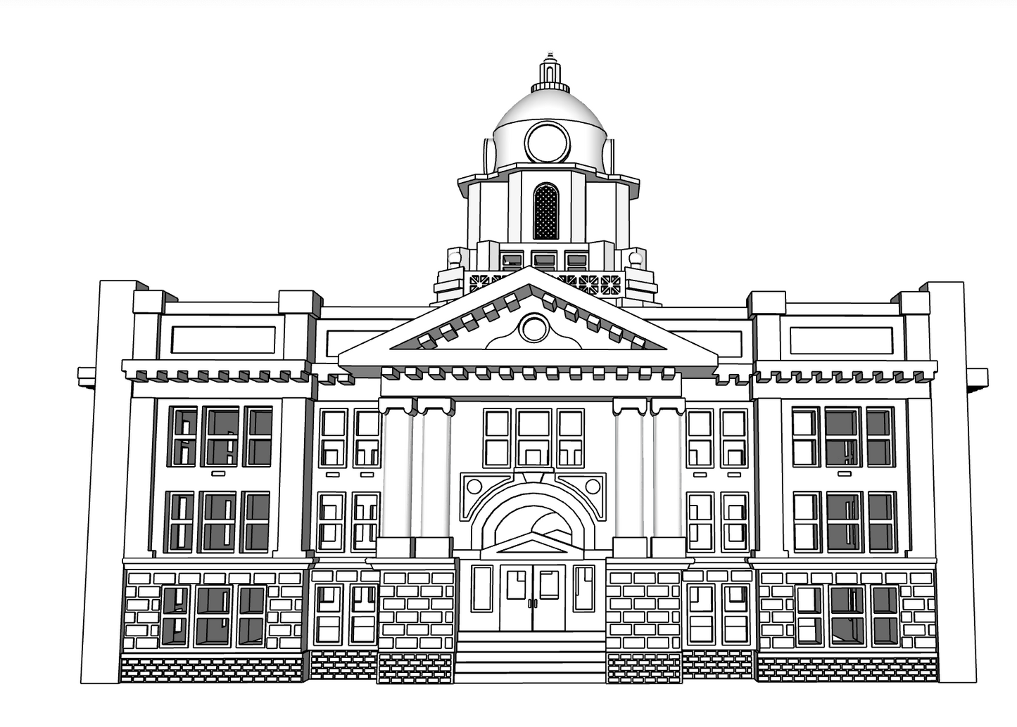 00091 - N Scale Model Kit - Riverside Courthouse