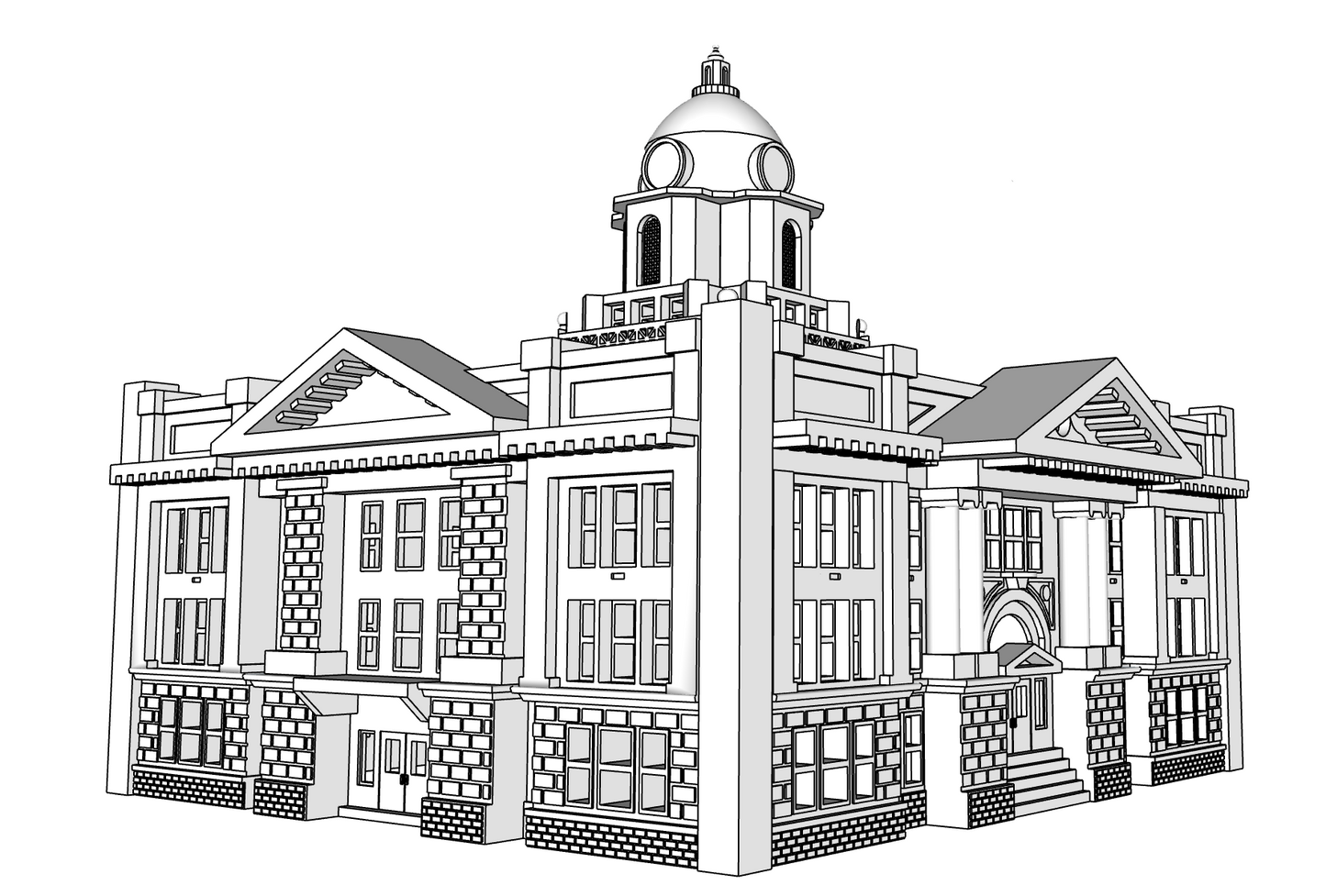 00091 - N Scale Model Kit - Riverside Courthouse