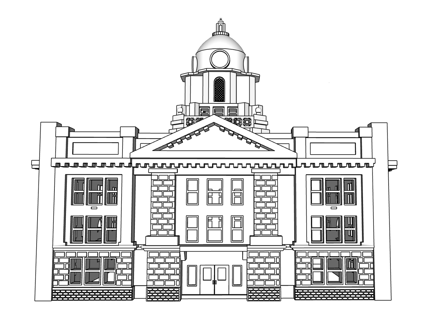 00091 - N Scale Model Kit - Riverside Courthouse