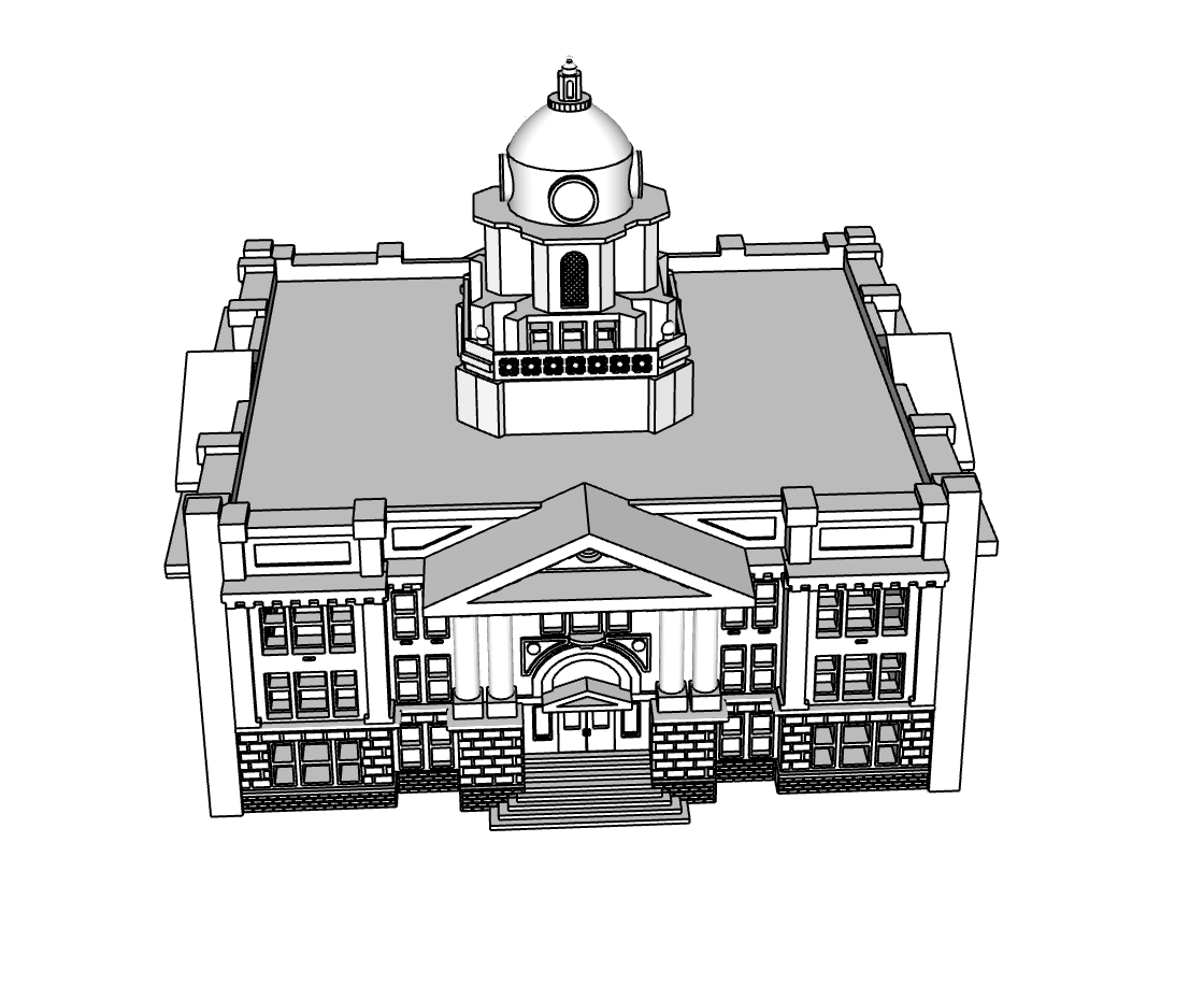 00091 - N Scale Model Kit - Riverside Courthouse