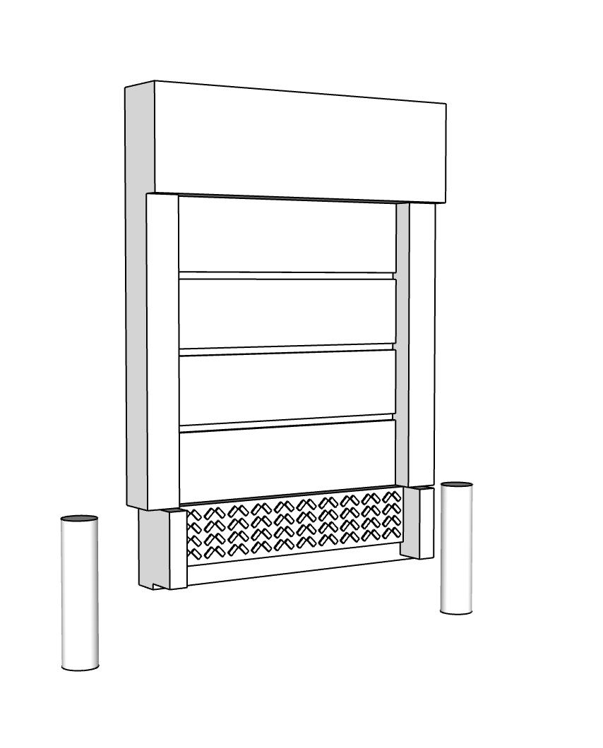 00092 - N Scale Model Kit - Semi Truck Dock Seal - Set of 5 Dock Seals and 10 Bollards.