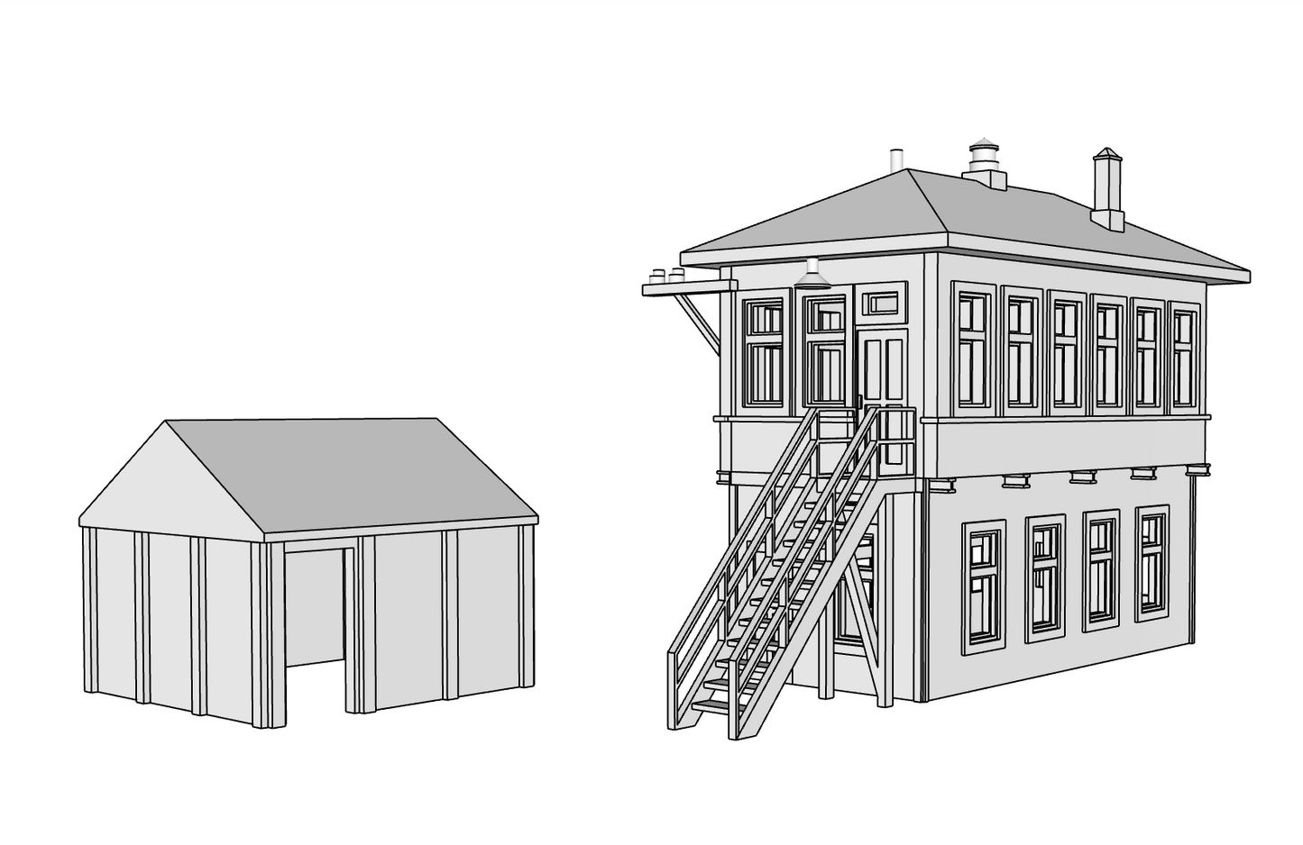 00094 - N Scale Model Kit - Trackside Signal Building 2