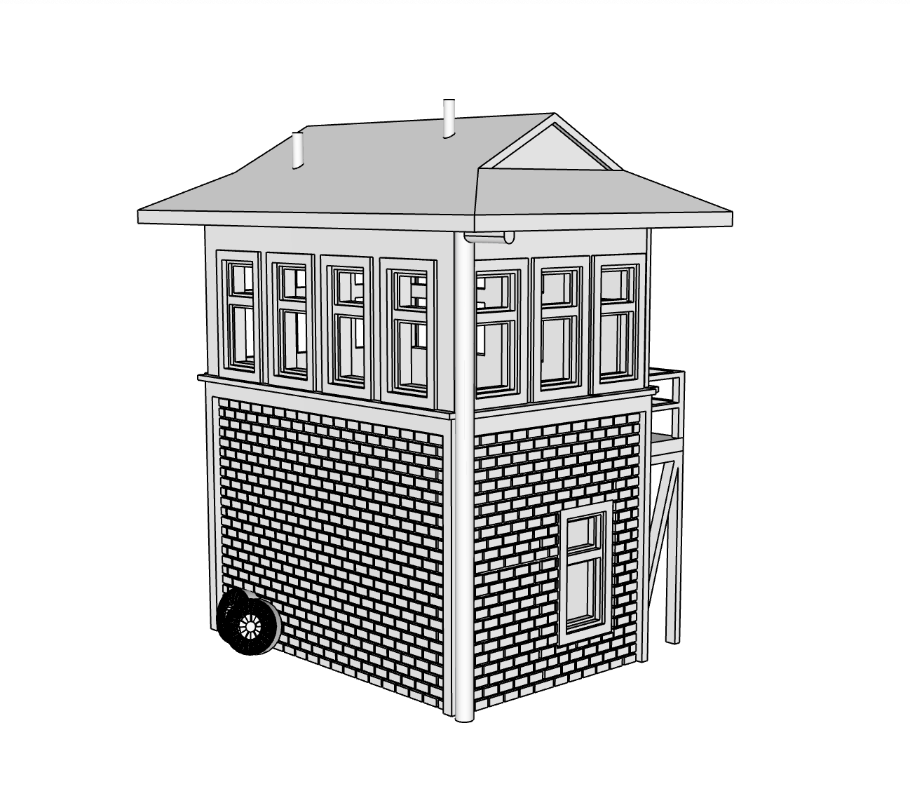00095 - N Scale Model Kit - Trackside Signal Building 3