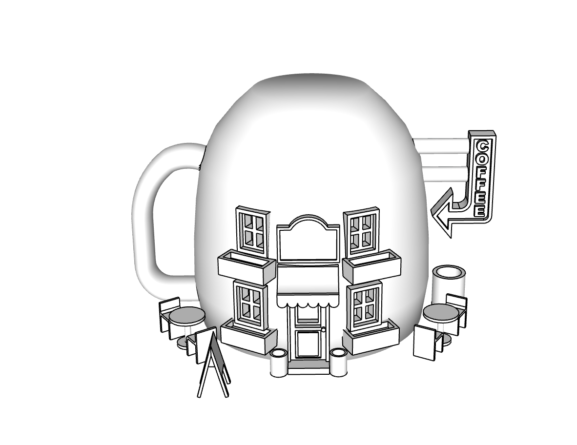 00096 - N Scale Model Kit - Coffee Mug Cafe