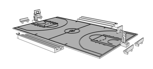 00101 - N Scale Model Kit - Basketball Court