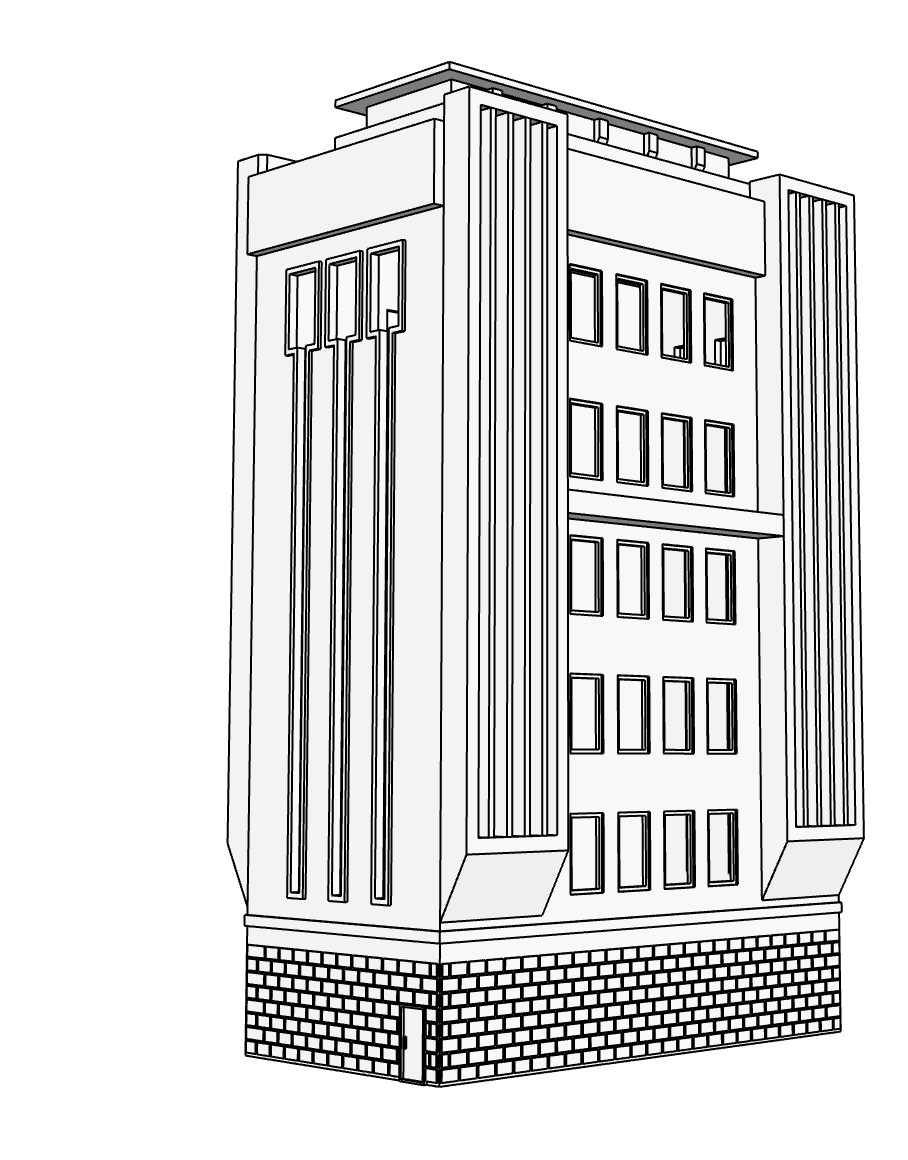 00104 - N Scale Model Kit - Copperplate Plaza