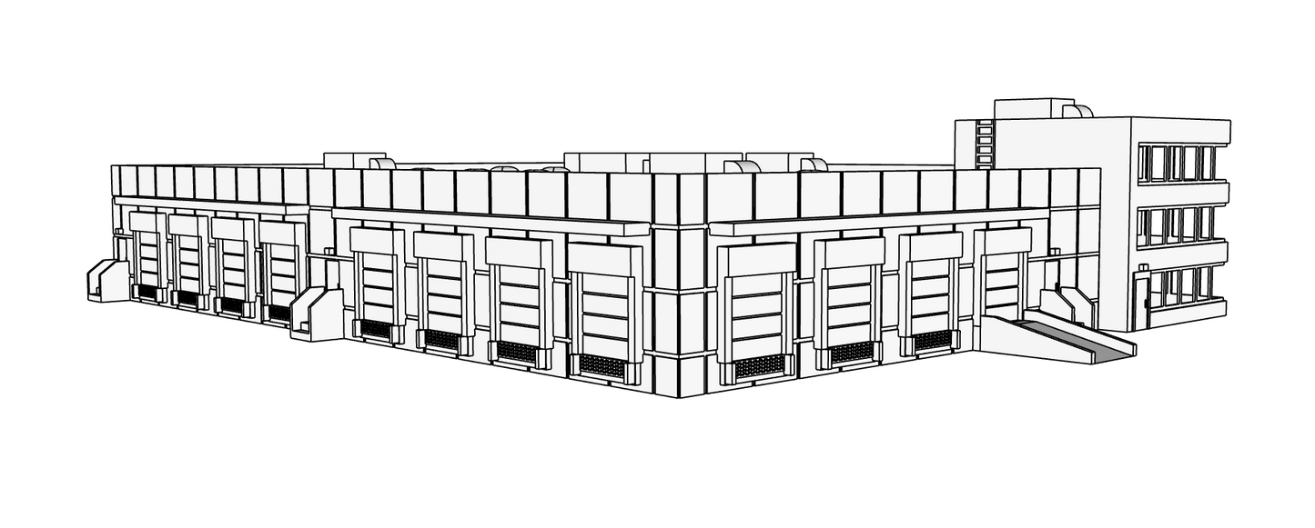 00106 - N Scale Model Kit - Eco Logistics Warehouse