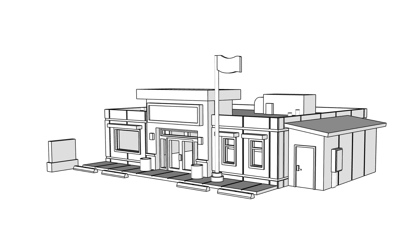 00108 - N Scale Model Kit - The Civic Service Building