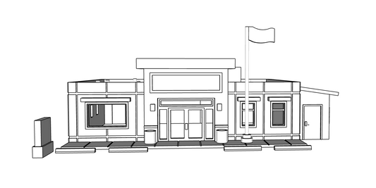 00108 - N Scale Model Kit - The Civic Service Building