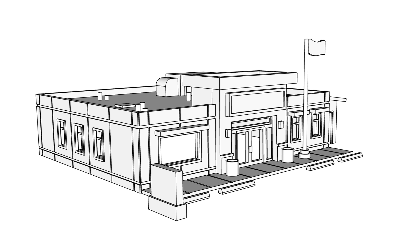 00108 - N Scale Model Kit - The Civic Service Building