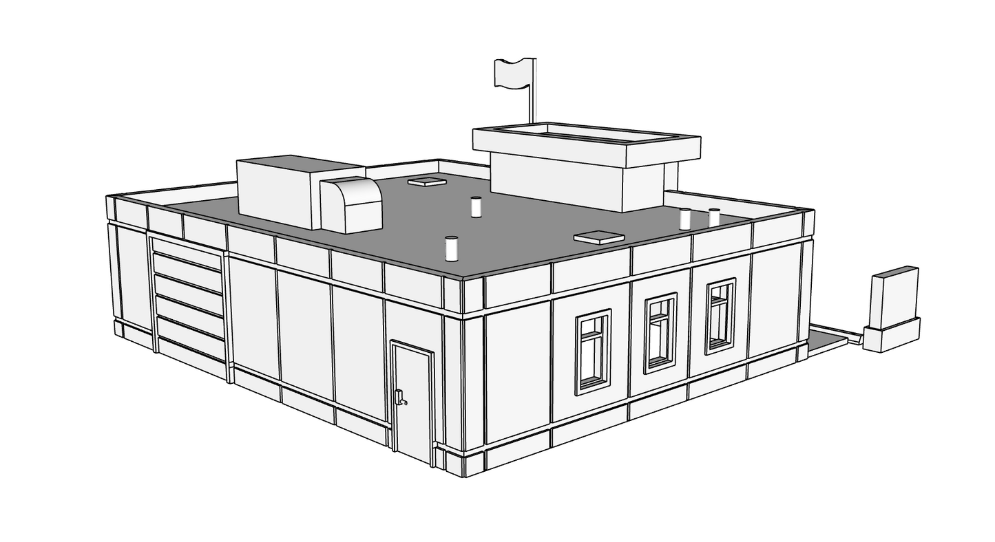 00108 - N Scale Model Kit - The Civic Service Building