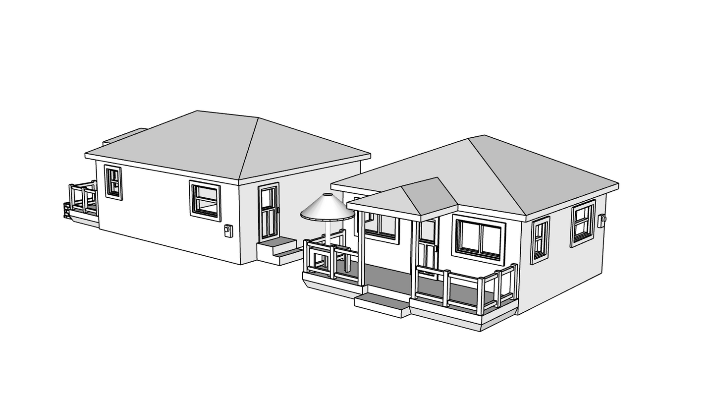 00113- N Scale Model Kit - Mission Beach Rental 4 - 2 Pcs