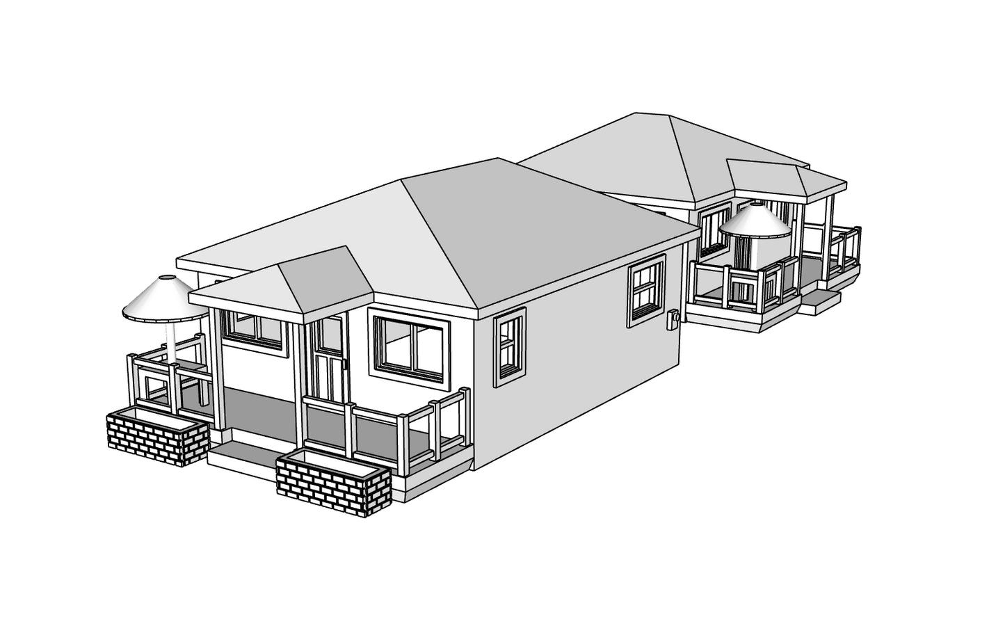 00113- N Scale Model Kit - Mission Beach Rental 4 - 2 Pcs