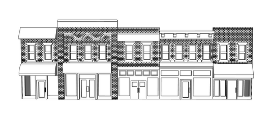 00009-1  - Low Relief Front Face - Historic Downtown Row - N Scale Model Kit