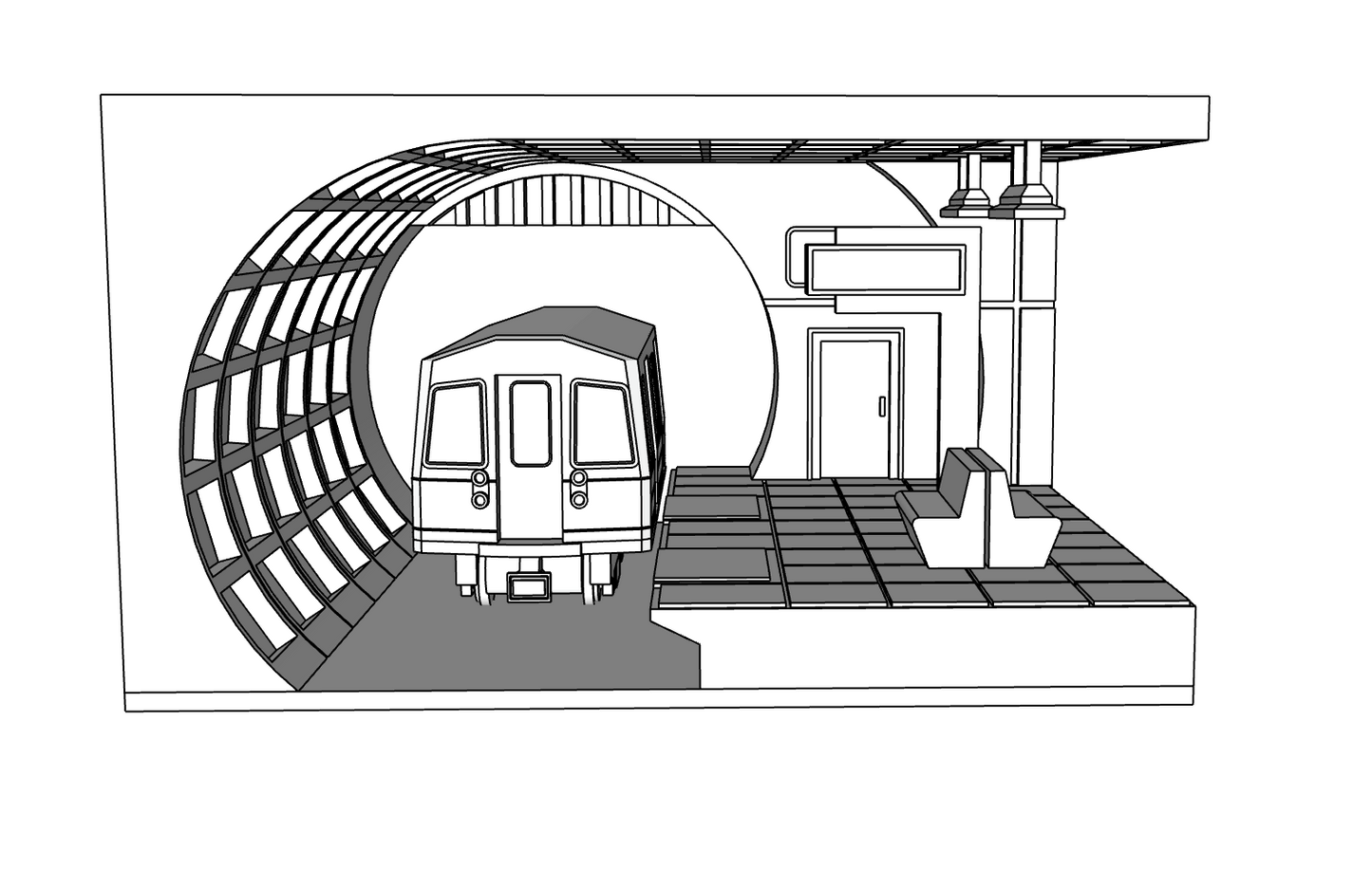 00115 - Underground Subway Station - N Scale Model Kit