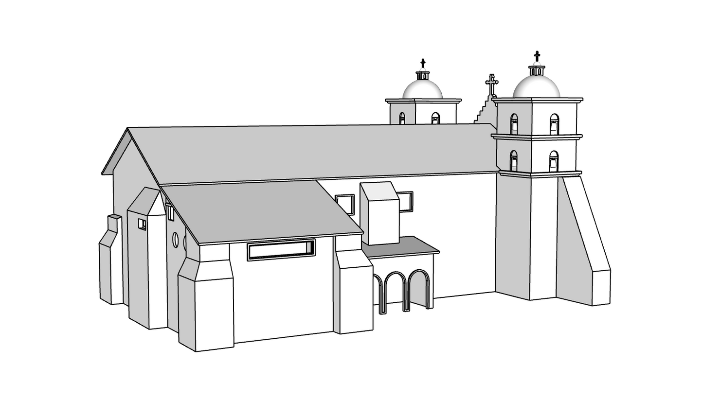00114 - Stone Rose Mission - N Scale Model Kit