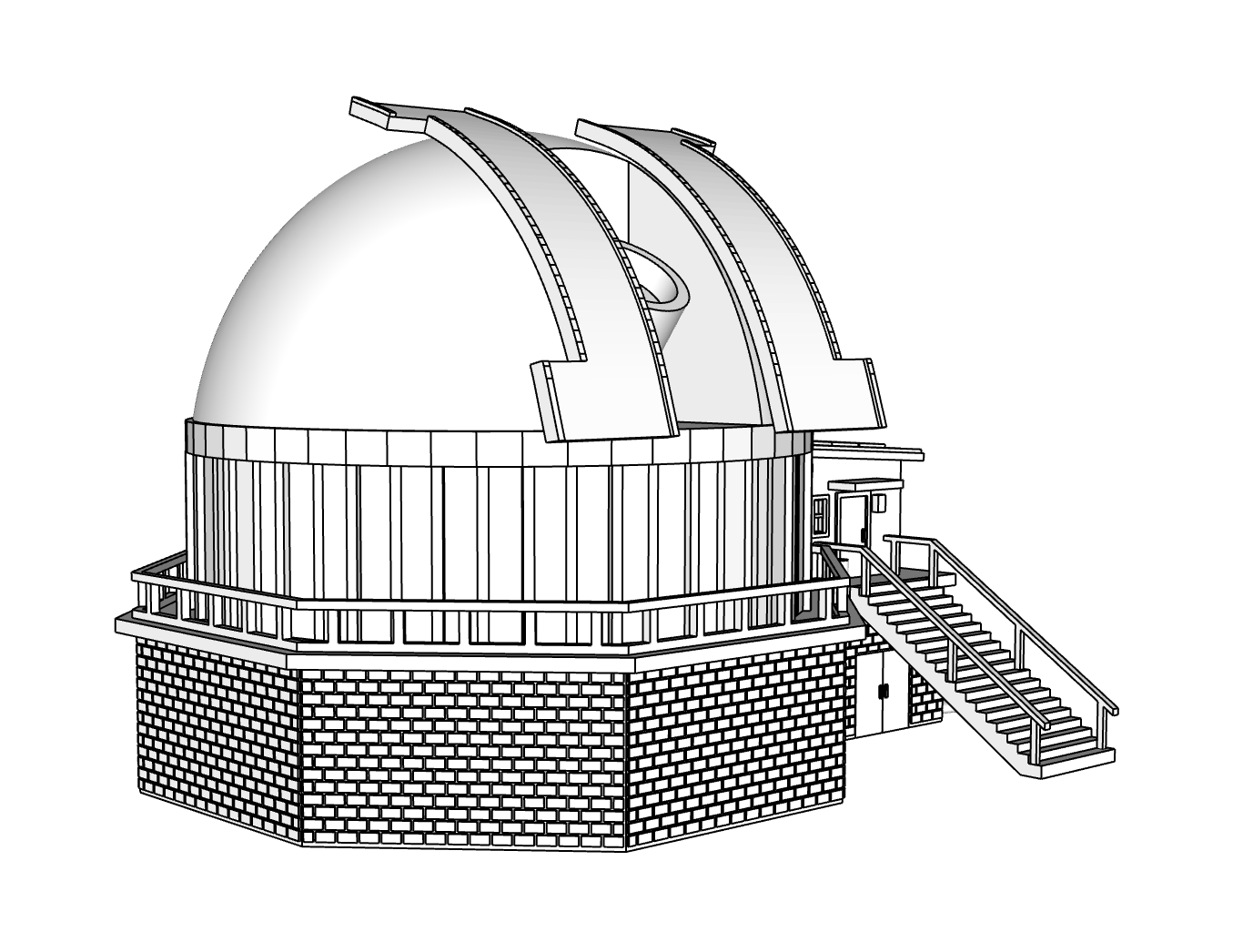 00117-2 - Peak View Observatory - Small Scope - N Scale Model Kit