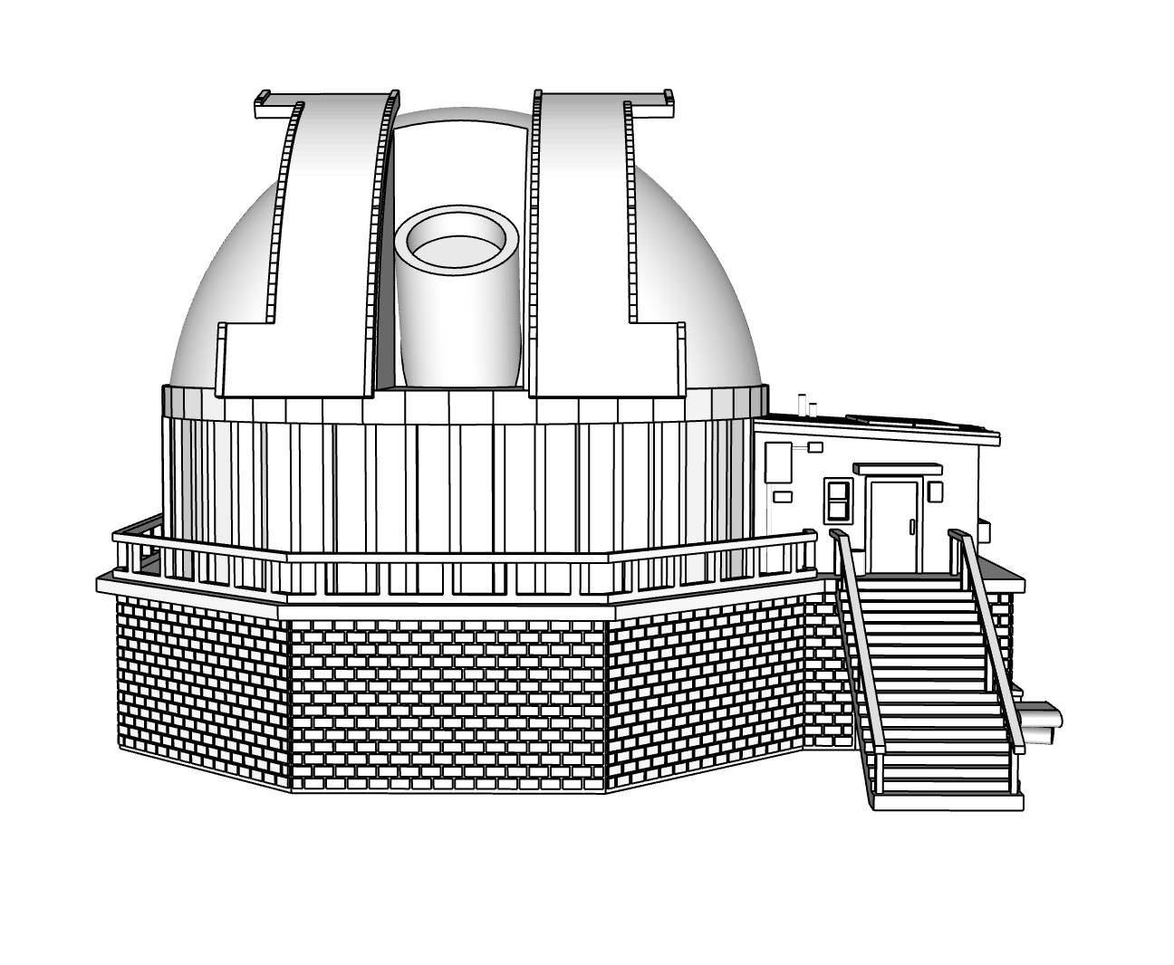 00117-2 - Peak View Observatory - Small Scope - N Scale Model Kit