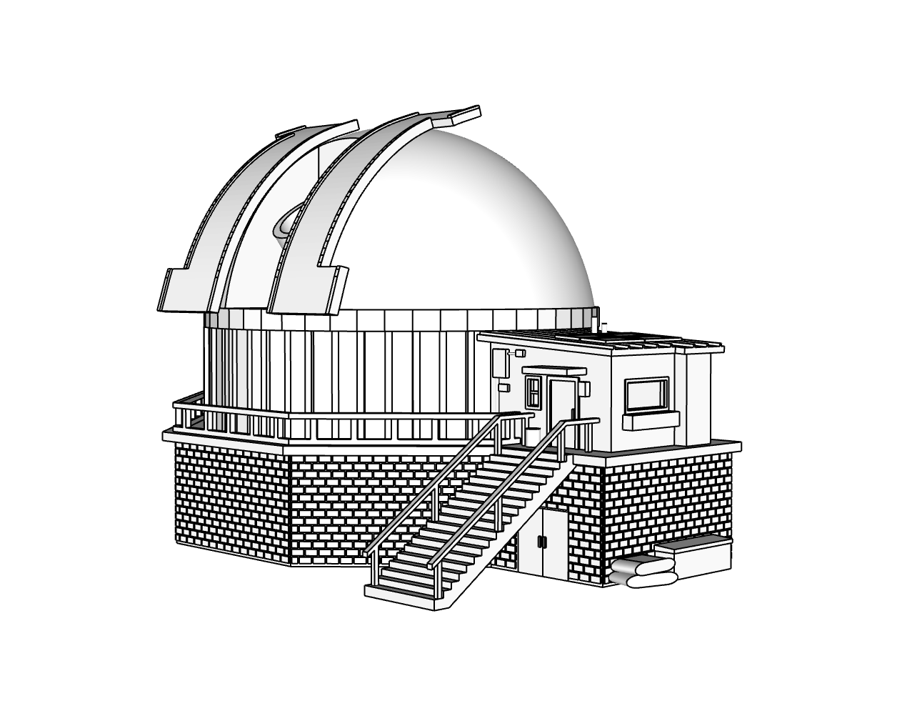 00117-2 - Peak View Observatory - Small Scope - N Scale Model Kit