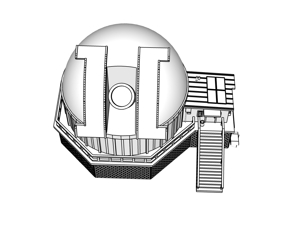 00117-2 - Peak View Observatory - Small Scope - N Scale Model Kit